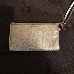 Coach Silver Sparkle Large Wristlet